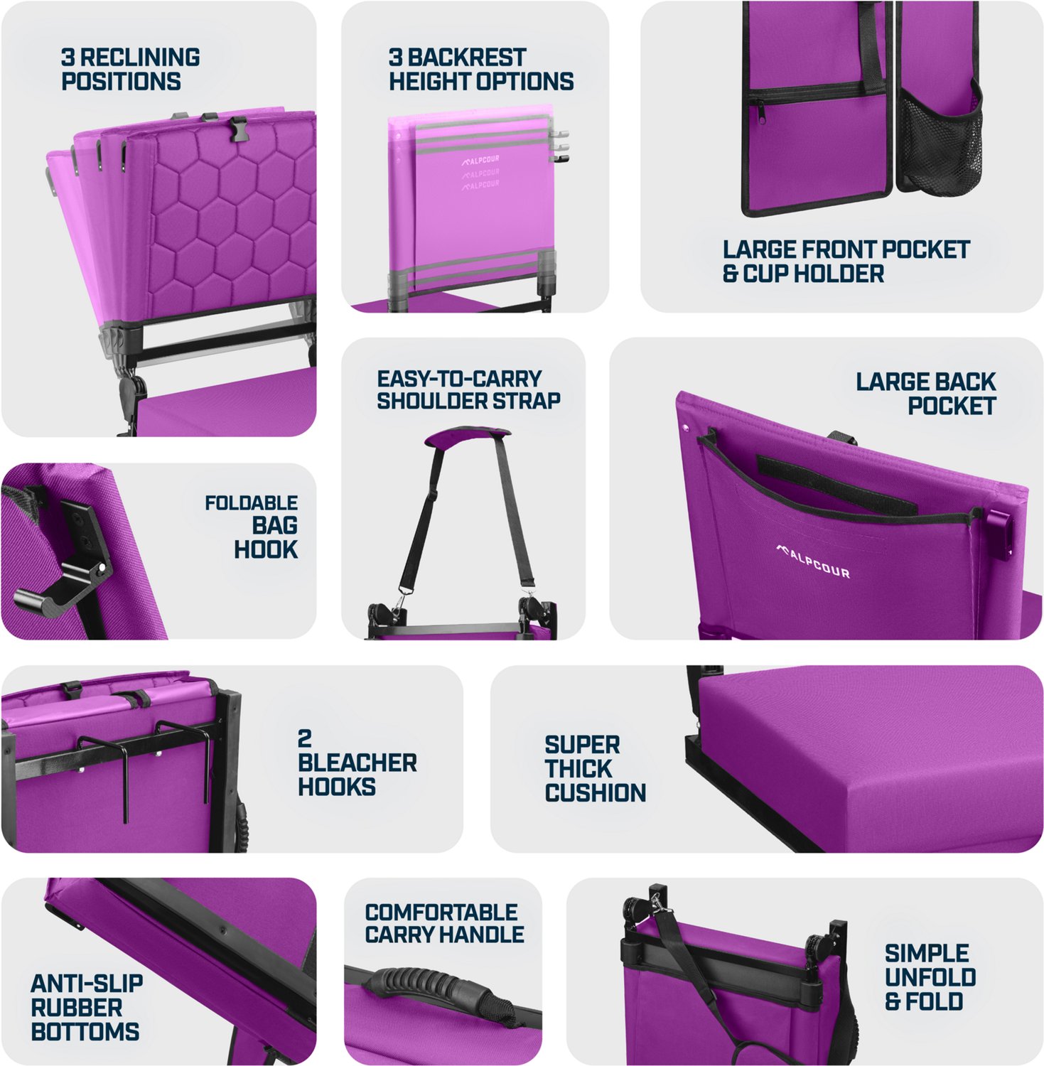 Alpcour Reclining Wide Stadium Seat - view number 4