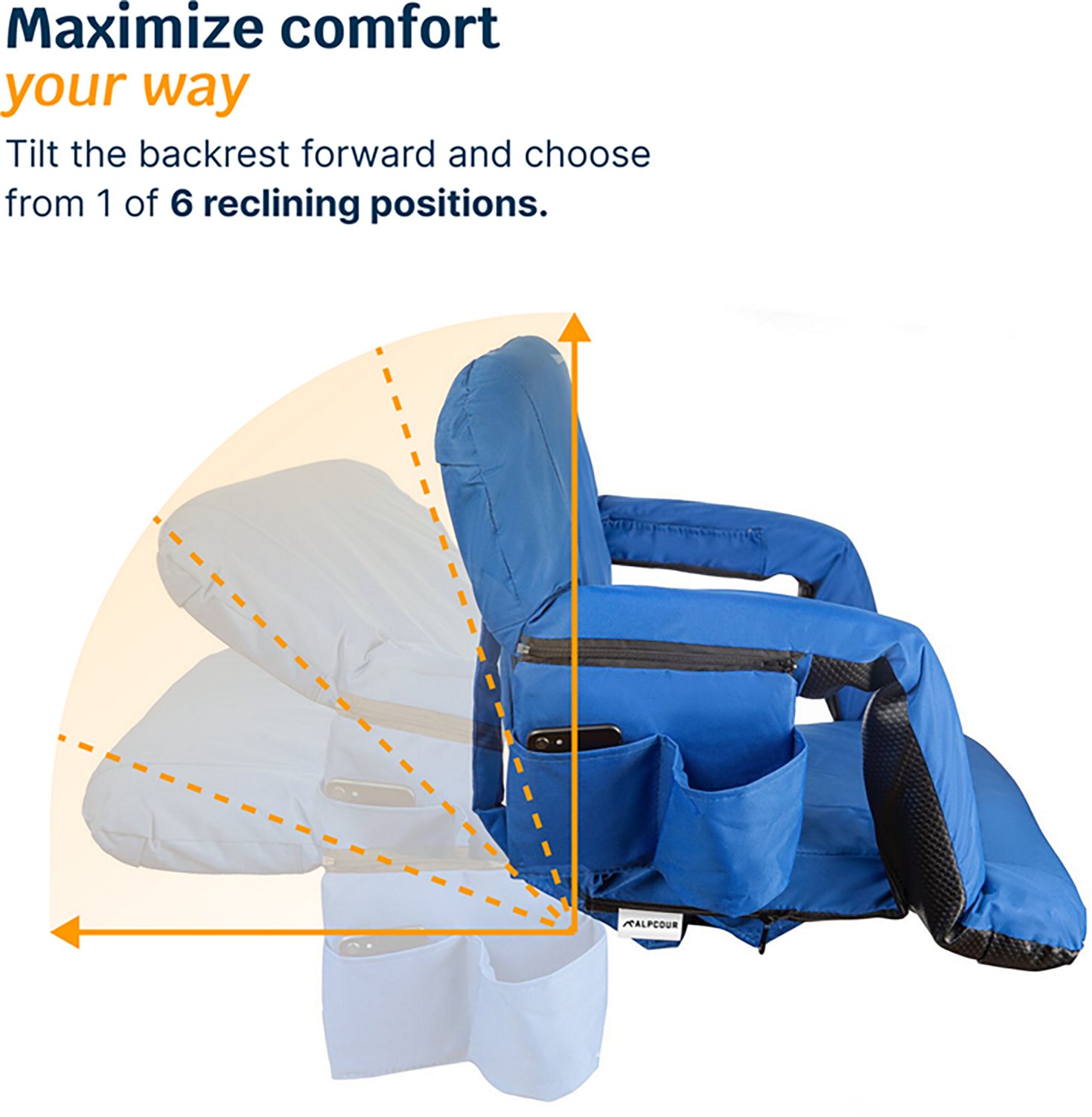 Alpcour Premium Reclining Extra Wide Stadium Seat - view number 3