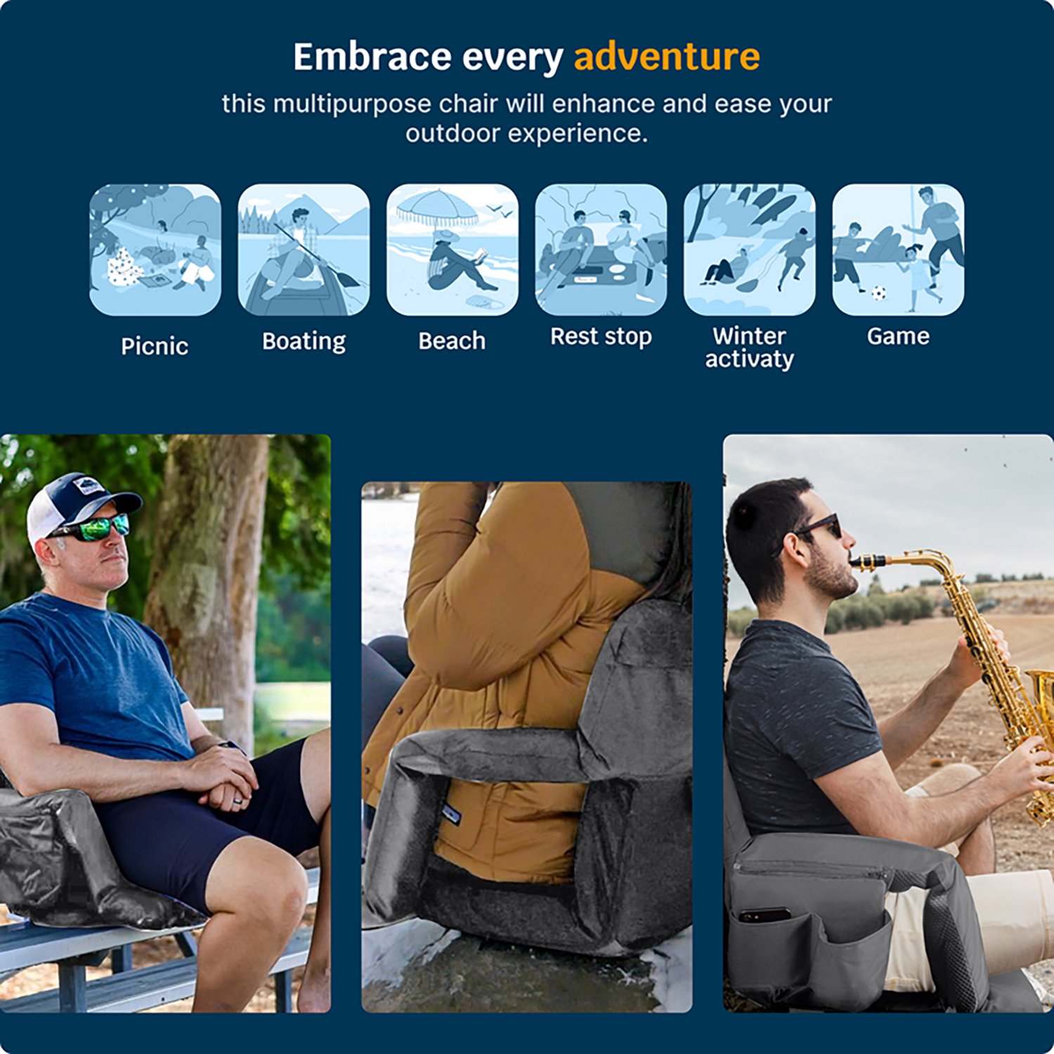 Alpcour Premium Reclining Extra Wide Stadium Seat - view number 6