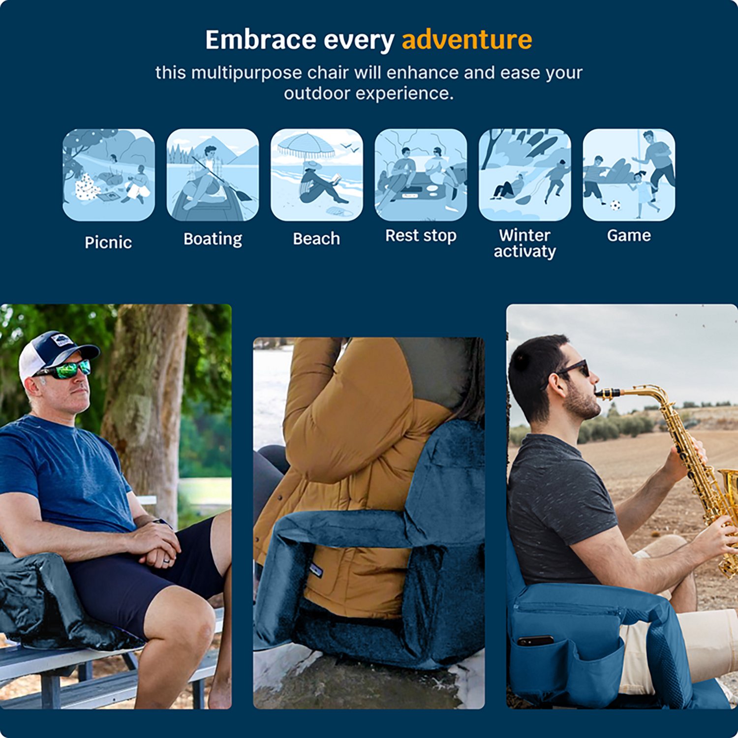 Alpcour Premium Reclining Extra Wide Stadium Seat - view number 6