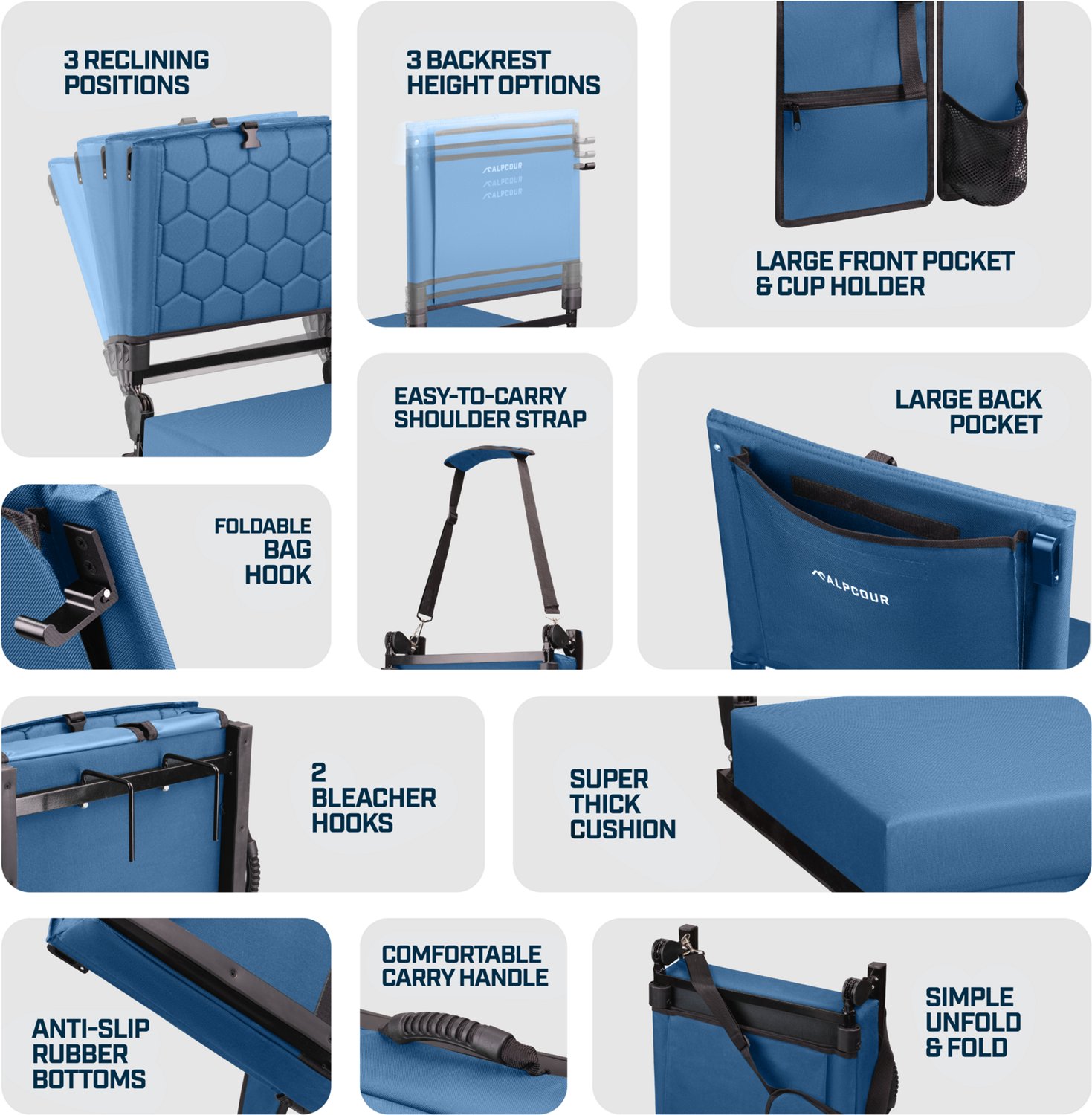 Alpcour Reclining Extra Wide Stadium Seat - view number 4
