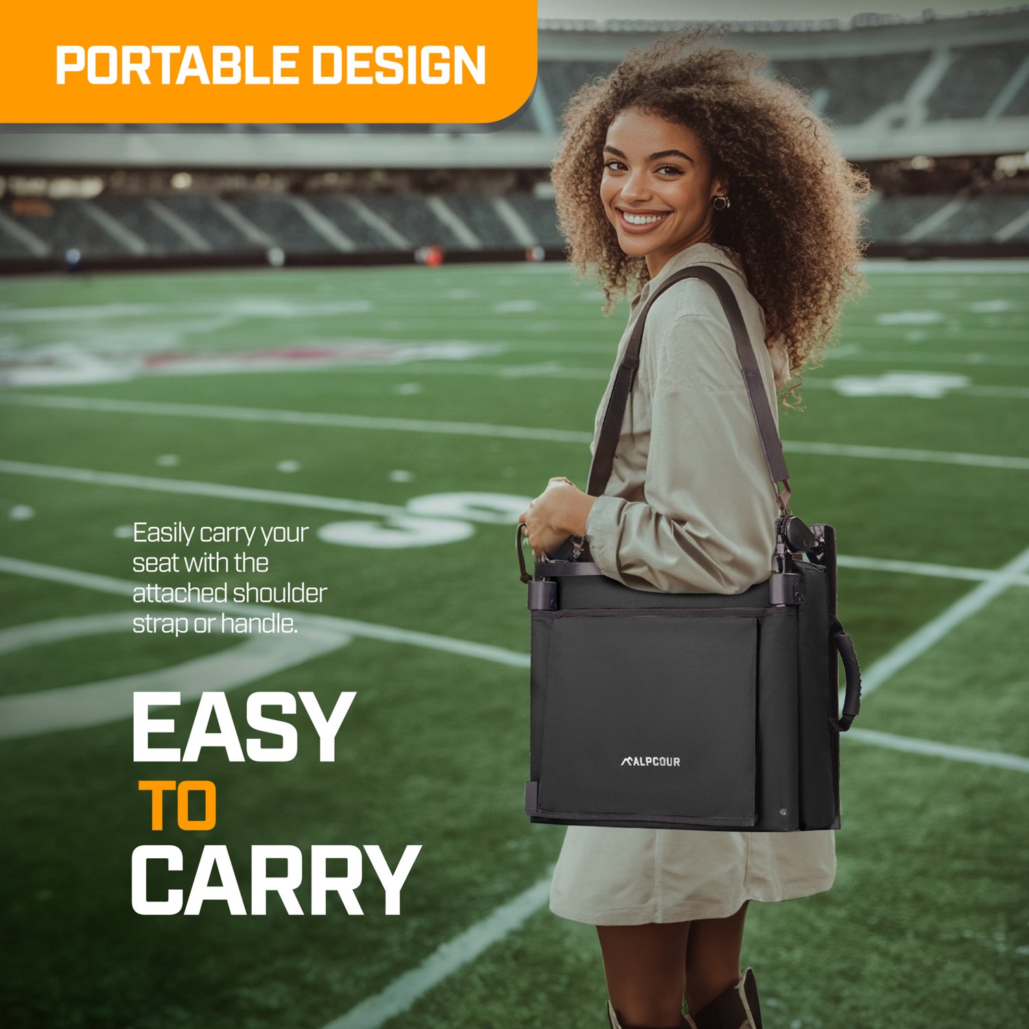 Alpcour Folding Reclining Heated Massage Extra Large Stadium Seat - view number 8