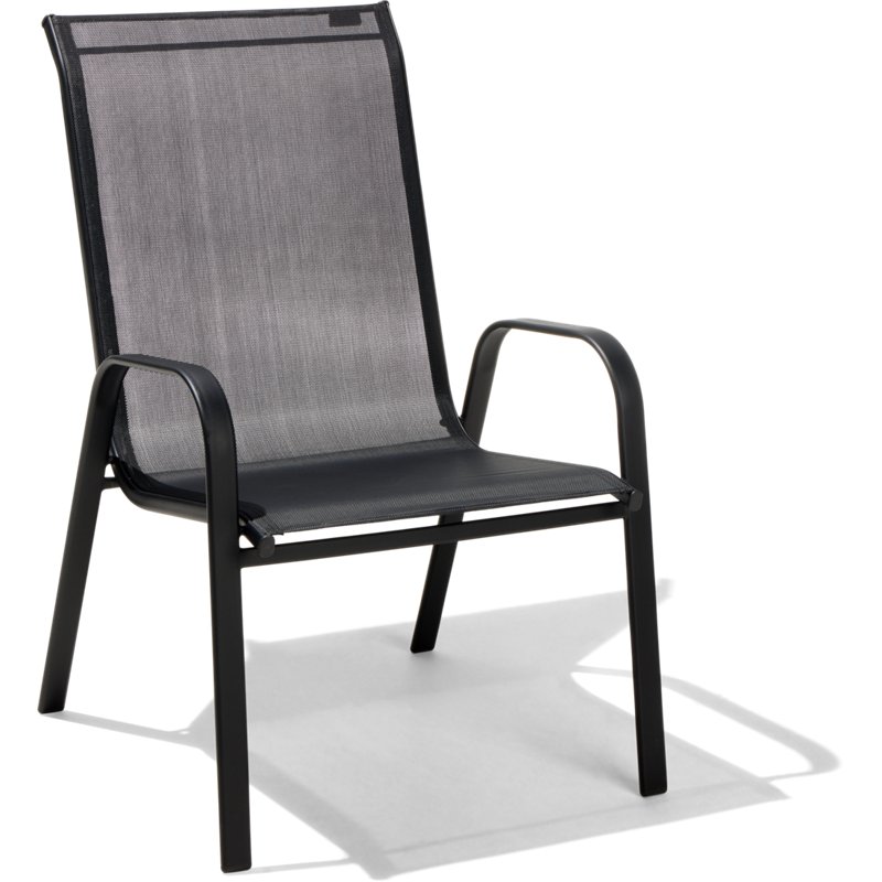 Mosaic Livingston Oversize Solid Sling Stack Chair Black - Patio Accessories/Heating at Academy Sports