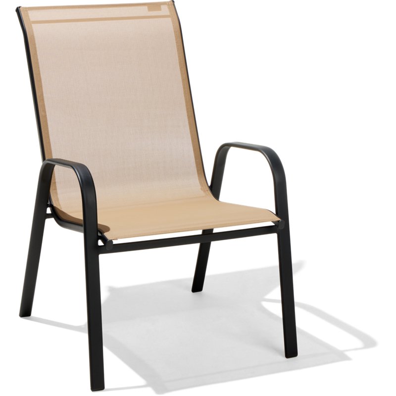 Mosaic Livingston Oversize Solid Sling Stack Chair Brown/Black - Patio Accessories/Heating at Academy Sports