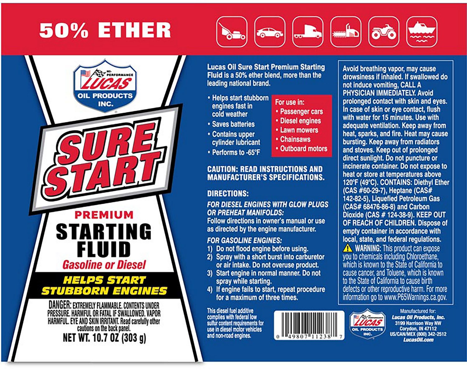 Lucas Oil Sure Start 10.7 oz Starting Fluid                                                                                      - view number 3