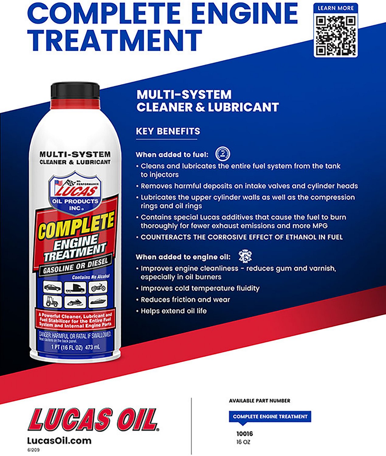 Lucas Oil Complete Engine Treatment 16oz - view number 2