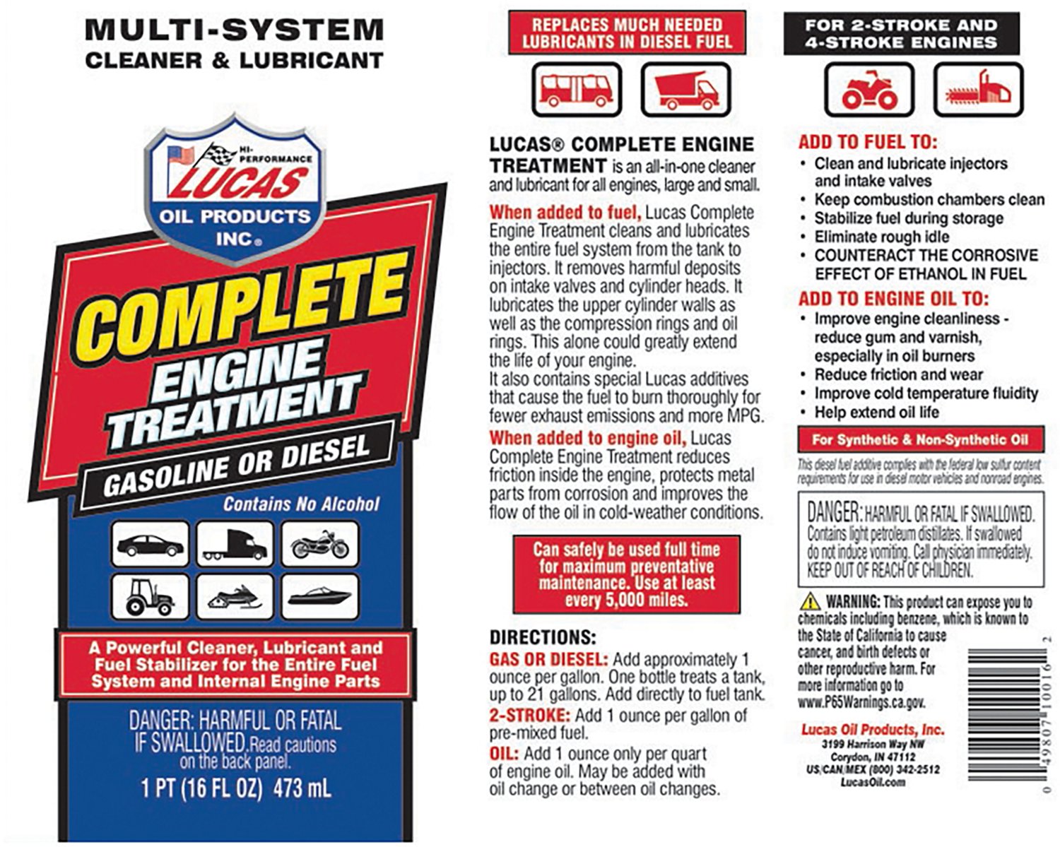 Lucas Oil Complete Engine Treatment 16oz - view number 3
