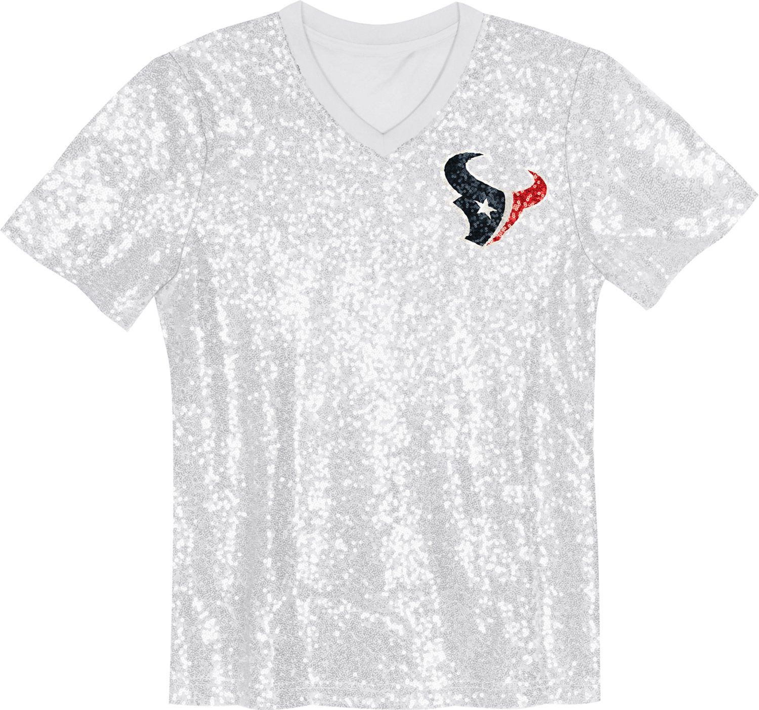 Outerstuff Women's Houston Texans C.J. Stroud Name and Number Sequin Graphic T-shirt - view number 2