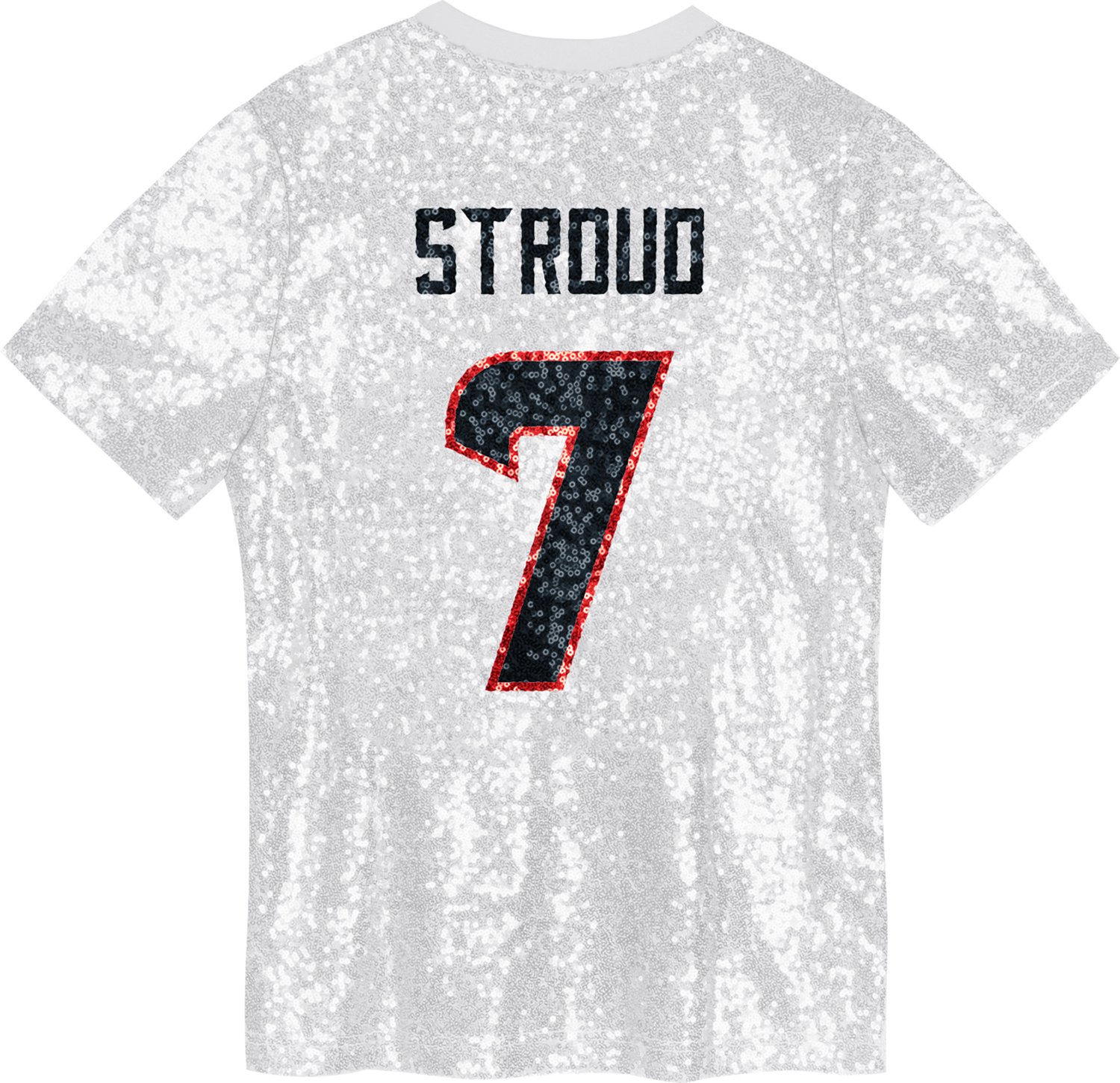 Outerstuff Women's Houston Texans C.J. Stroud Name and Number Sequin Graphic T-shirt - view number 3