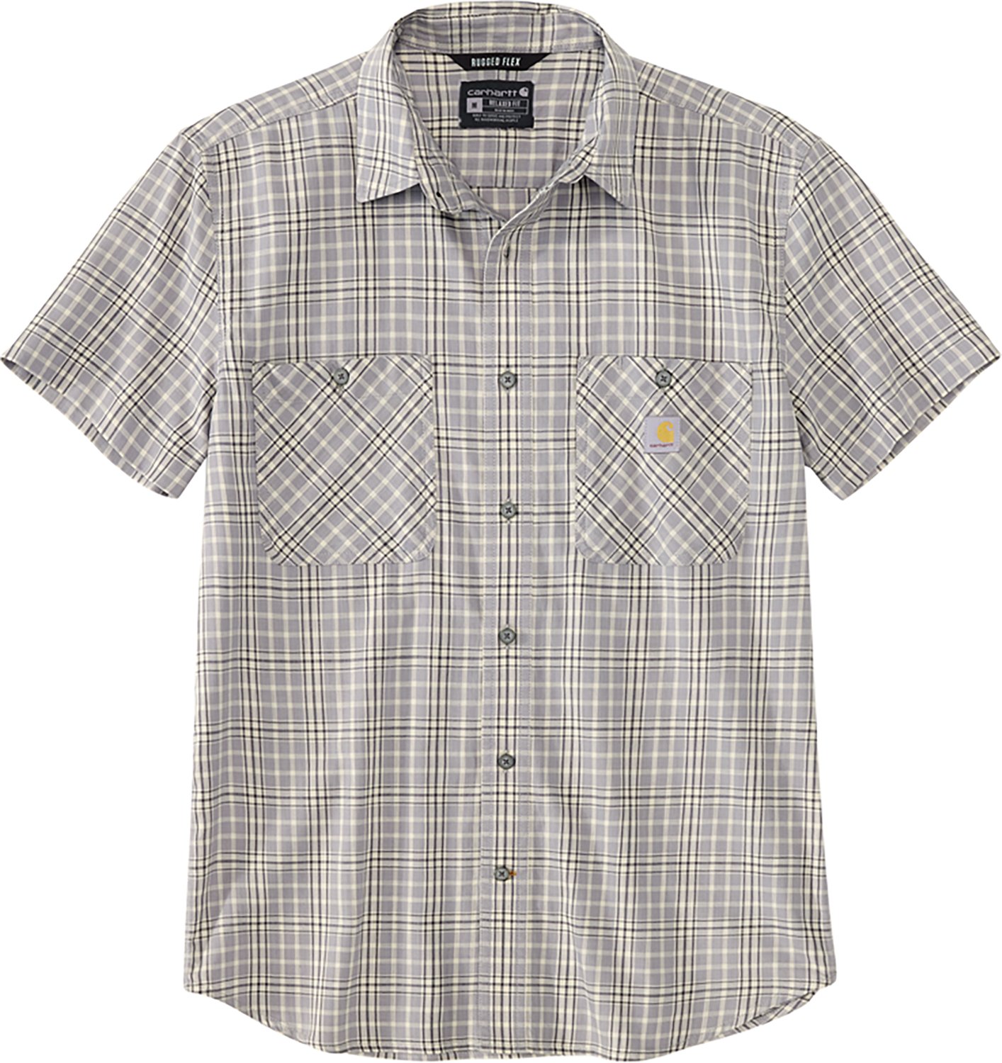 Carhartt Men's Rugged Flex Relaxed Fit Button Down Plaid Shirt - view number 3