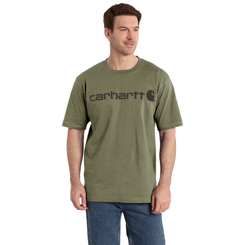 Carhartt Men's Cotton Dearborn Loose Logo T-Shirt | Green | Xs