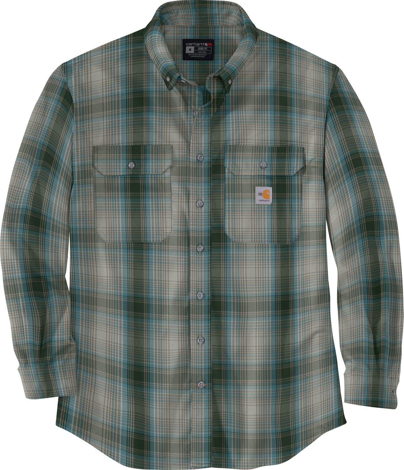 Carhartt Men's Flame-Resistant Force Rugged Flex Loose Fit Midweight Twill Plaid Shirt - view number 3