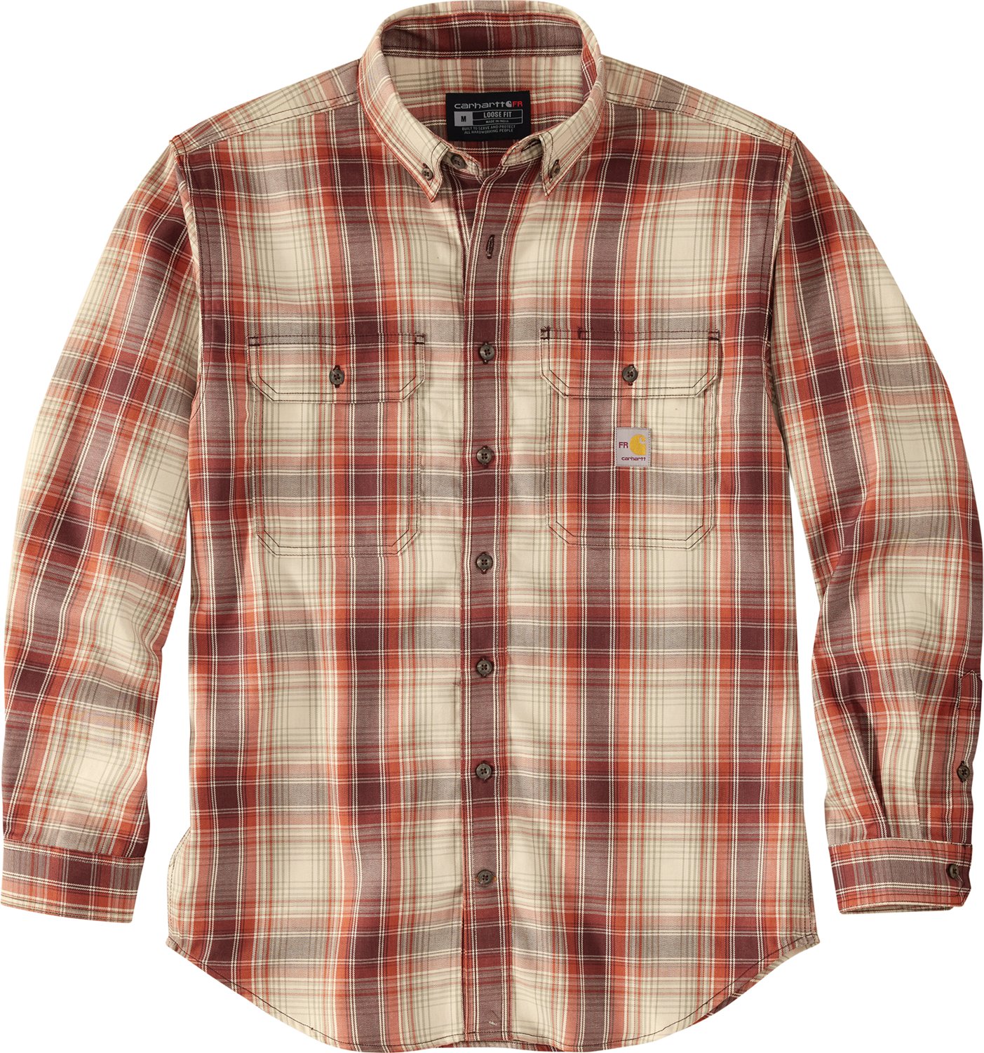 Carhartt Men's Flame-Resistant Force Rugged Flex Loose Fit Midweight Twill Plaid Shirt - view number 1