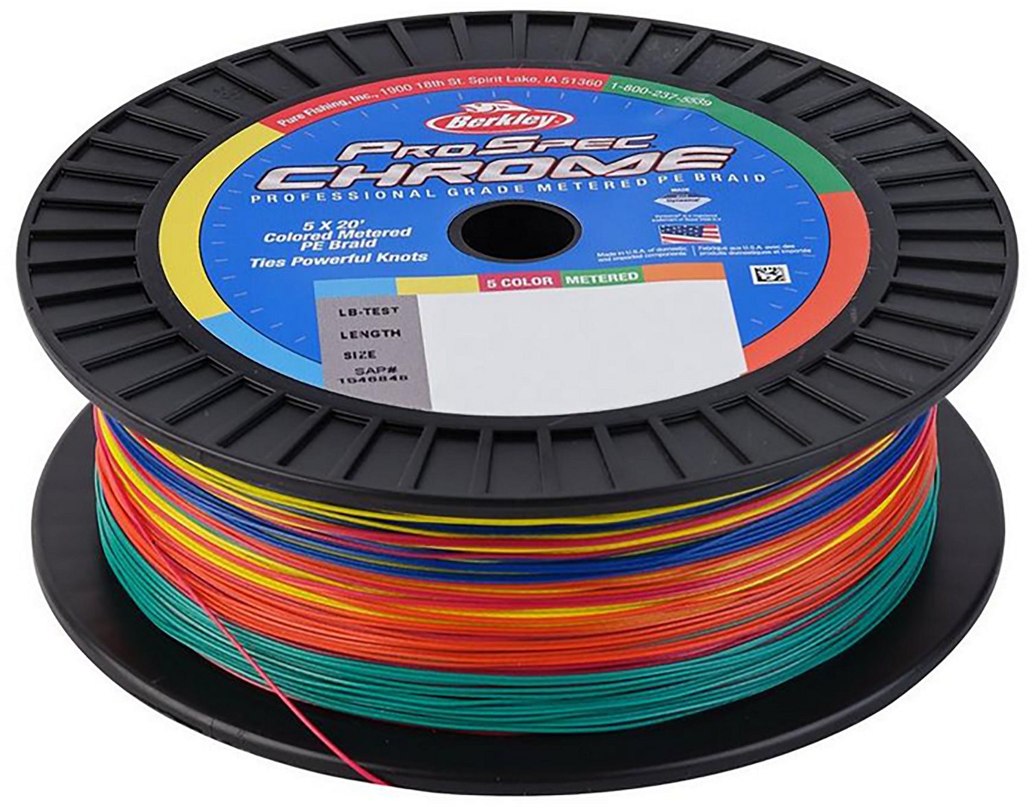Berkley ProSpec Chrome 20 ft. Metered Braided Fishing Line 5-Pack