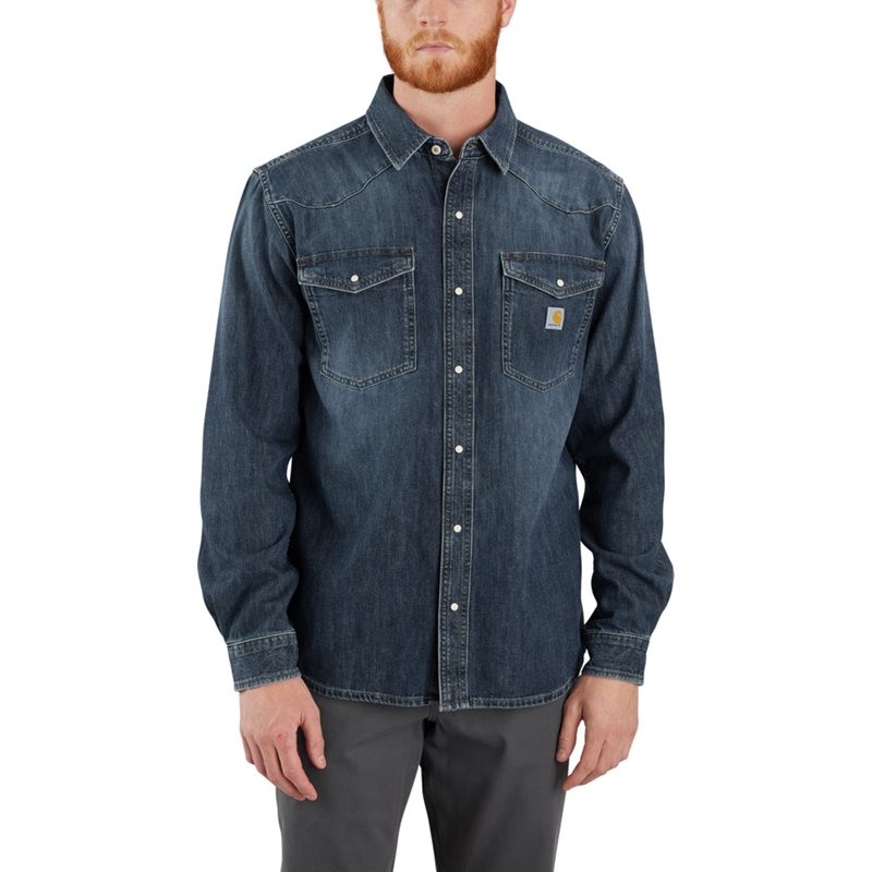 Carhartt Montana Relaxed-Fit Midweight Denim Long-Sleeve Snap-Front Shirt - Wyatt