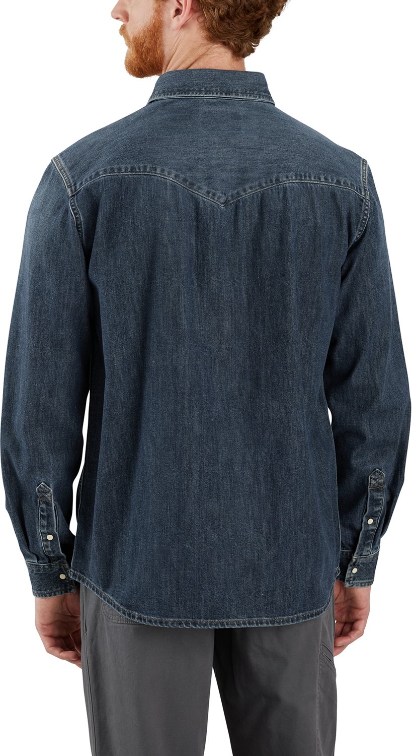 Carhartt Men's Montana Relaxed Fit Midweight Denim Long Sleeve Snap Front Shirt - view number 2