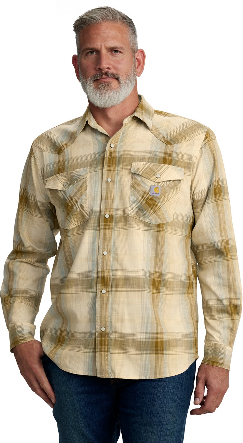 Carhartt Men's Montana Rugged Flex Long Sleeve Button Down Plaid Shirt