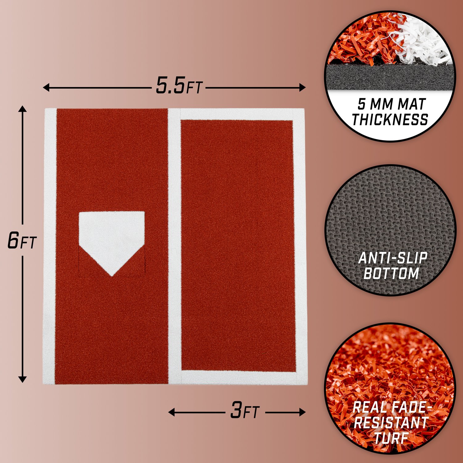 GoSports Switch Reversible Plate Baseball Hitting Mat                                                                            - view number 3