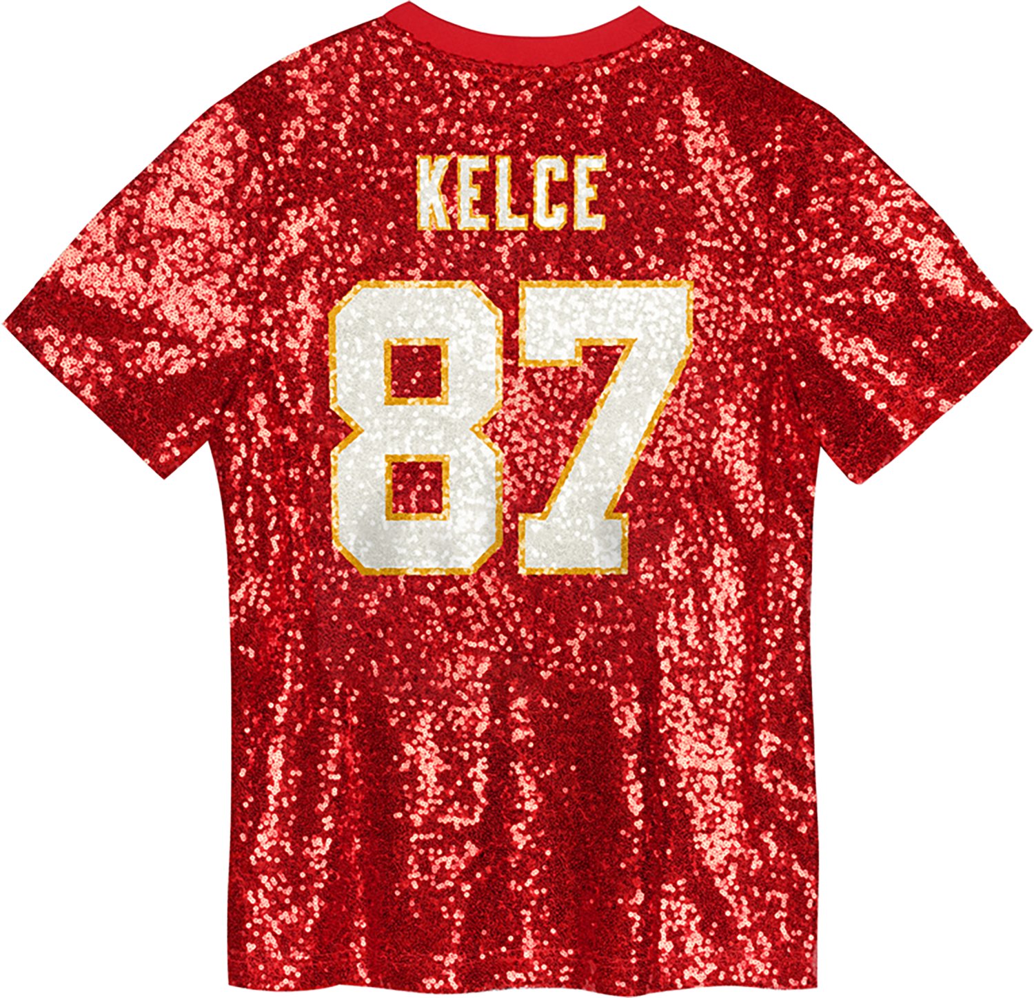 Outerstuff Women's Kansas City Chiefs Travis Kelce N&N Sequin Top - view number 3