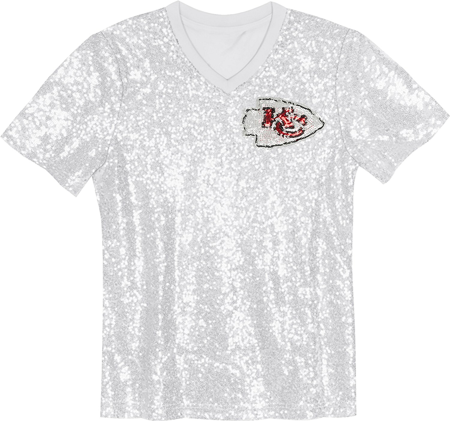 売れ筋商品|||ファナティクス Tシャツ トップス レディース Women's White Kansas City Chiefs Plus Size Glitter Lace-Up V- Neck T-Shirt White womens-fanatics-white-kansas-