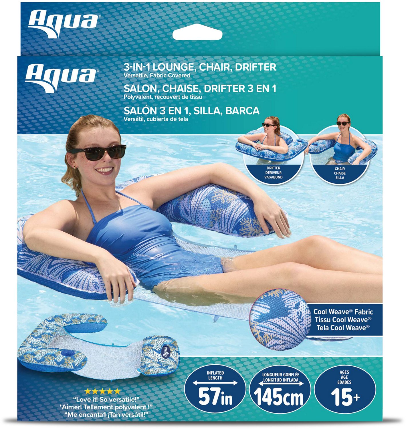 Aqua Leisure 3-in-1 Pool Float Lounge Chair and Drifter                                                                          - view number 5