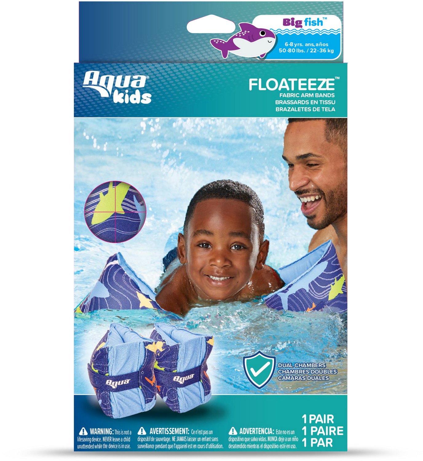 Aqua-Leisure Kids' FLOATEEZE Shark Arm Bands - view number 5