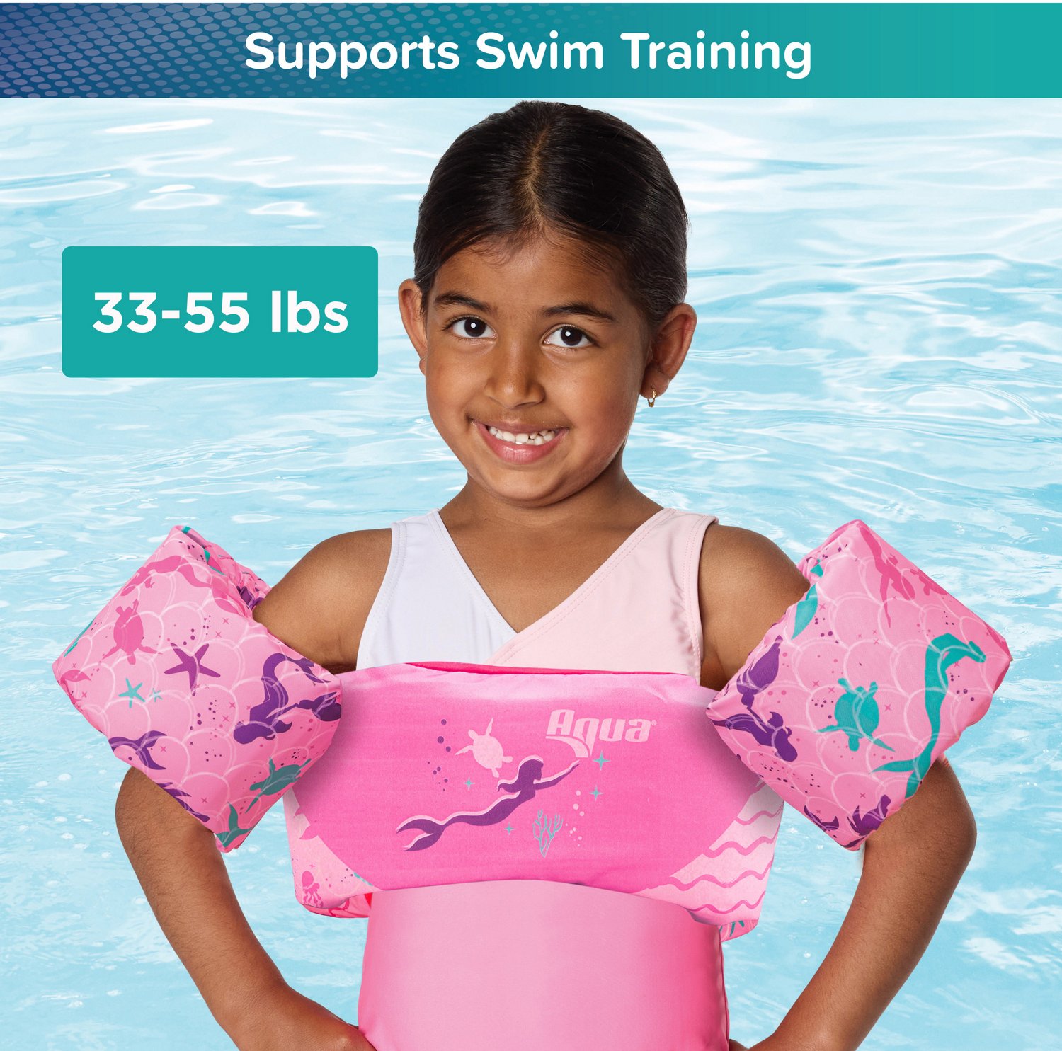 Aqua-Leisure Kids' Tadpole Swimmer Mermaid USCG Level 70 Life Vest                                                               - view number 7