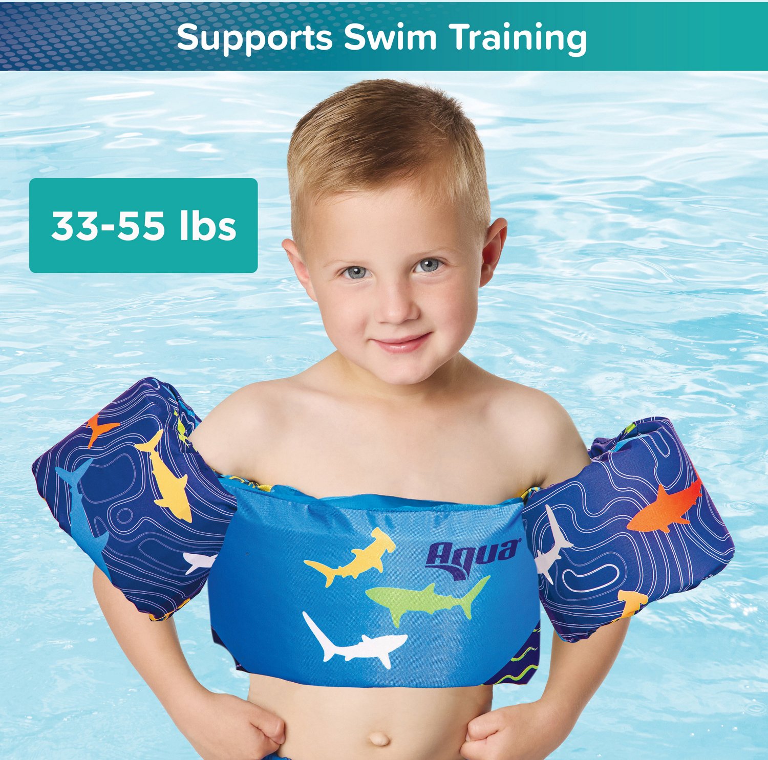 Aqua-Leisure Kids' Tadpole Swimmer Shark USCG Level 70 Life Vest