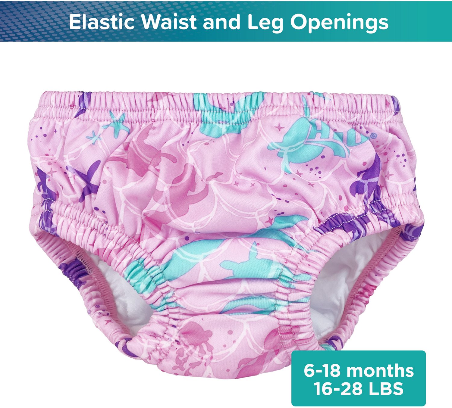 Aqua-Leisure Kids' SplashGuard Mermaid Reusable Swim Diaper
