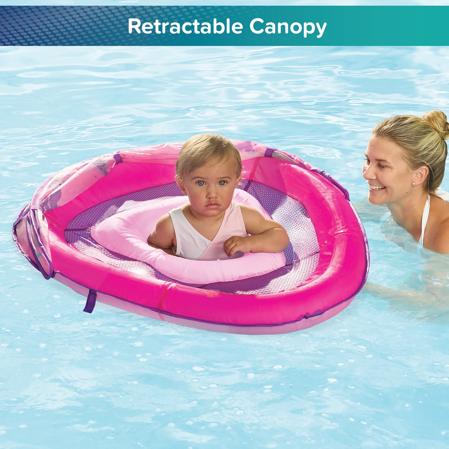 Aqua-Leisure Kids' Mermaid Fabric Baby Float with Canopy                                                                         - view number 4