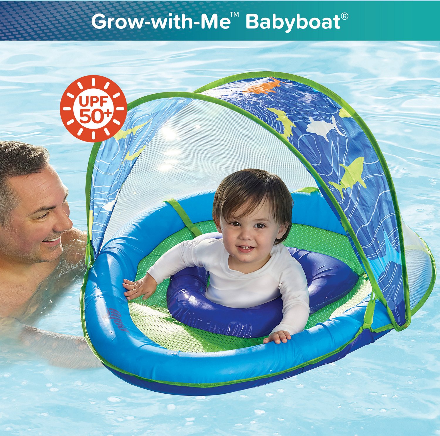 Aqua-Leisure Kids' Shark Fabric Baby Float with Canopy                                                                           - view number 2