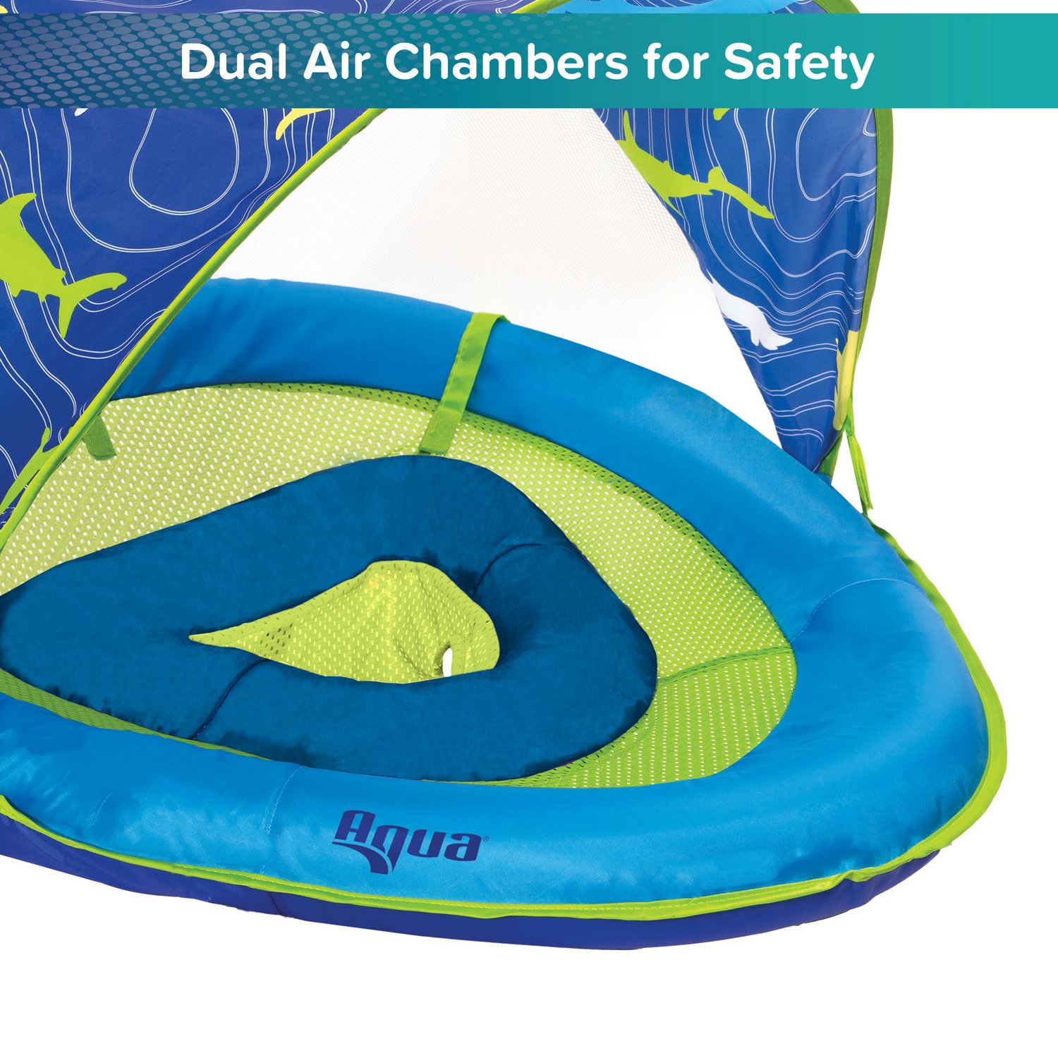 Aqua-Leisure Kids' Shark Fabric Baby Float with Canopy                                                                           - view number 3