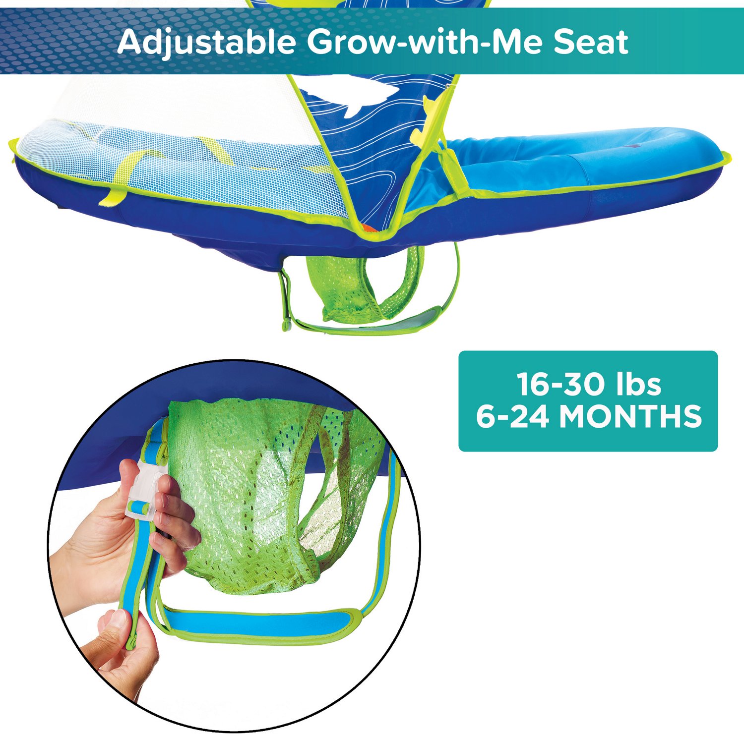 Aqua-Leisure Kids' Shark Fabric Baby Float with Canopy                                                                           - view number 6