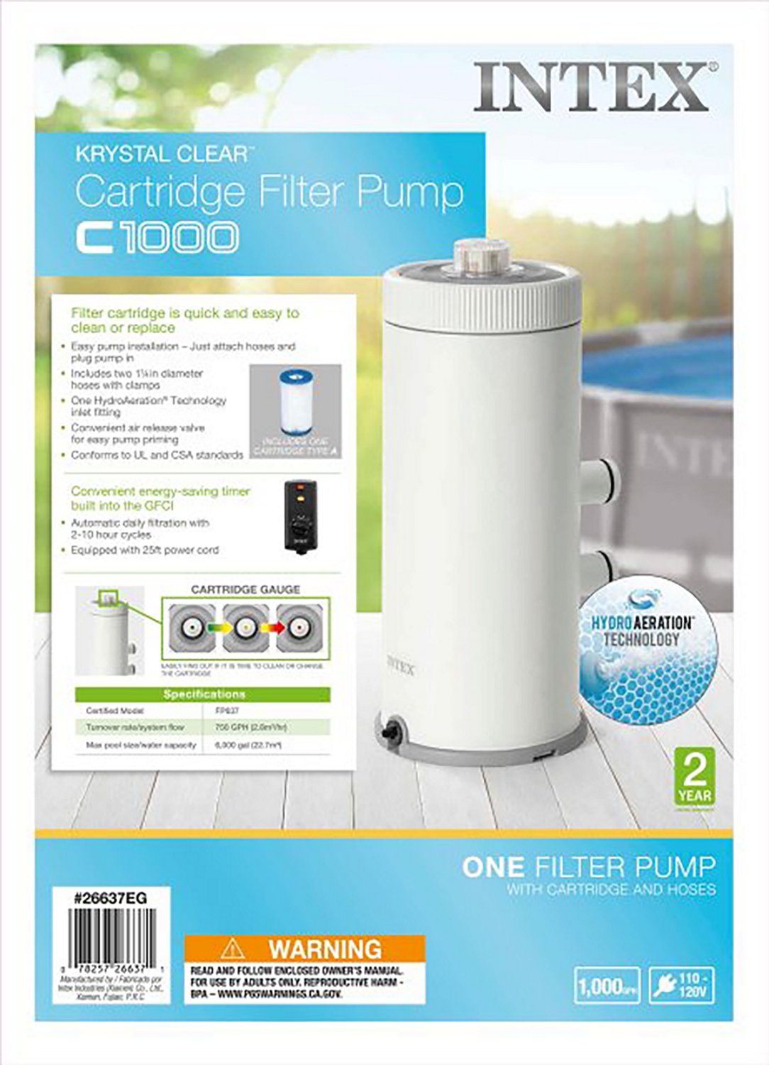 INTEX C1000 Cartridge Filter Pump with GFCI                                                                                      - view number 2