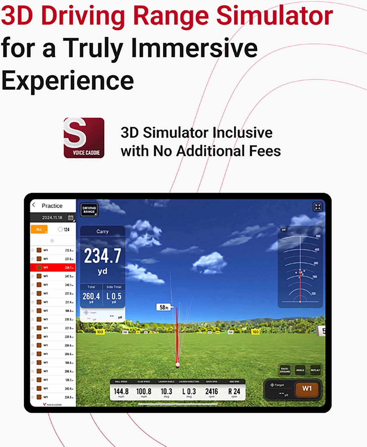 Voice Caddie SC4 Pro 3-D Simulator and Launch Monitor