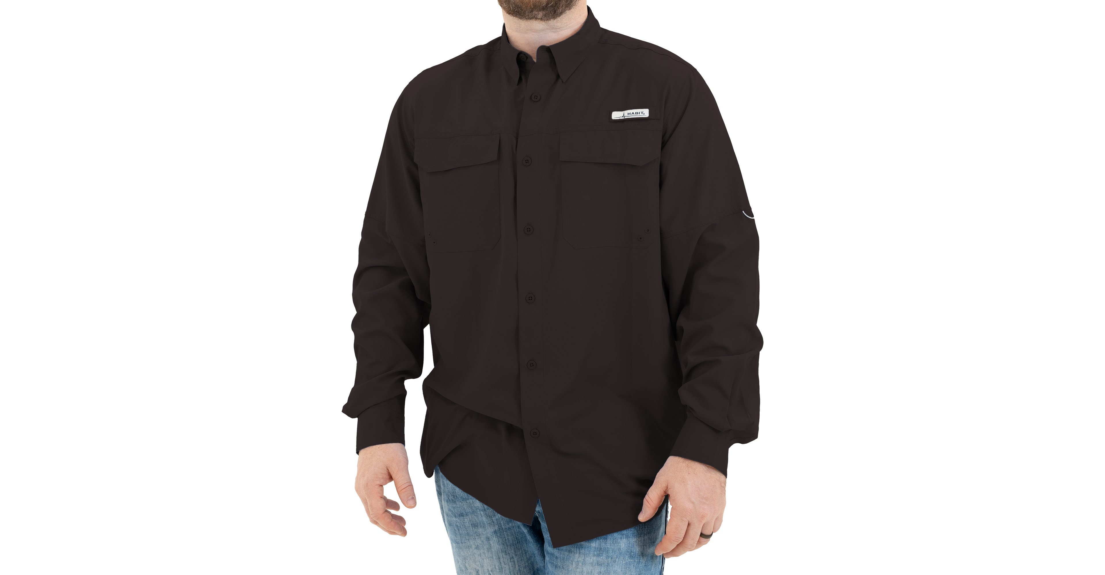 Habit Men's Trappers Cabin Hybrid Long Sleeve Fishing Shirt