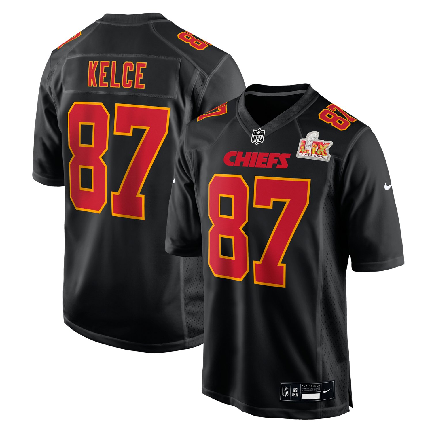 Nike Men's Kansas City Chiefs Super Bowl LIX Participant Patch Travis Kelce Jersey
