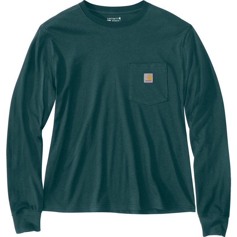 Carhartt Women's Loose Fit Lightweight Pocket Crewneck Long Sleeve T-shirt