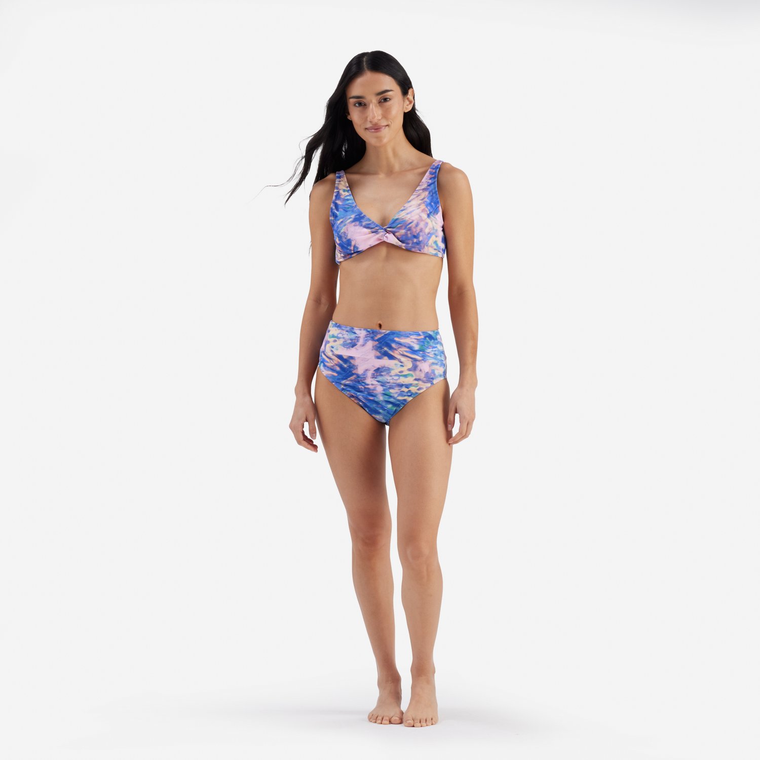 Freely Women's Kaleidoscope Twist Front Over The Shoulder Bralette Swim Top                                                      - view number 2