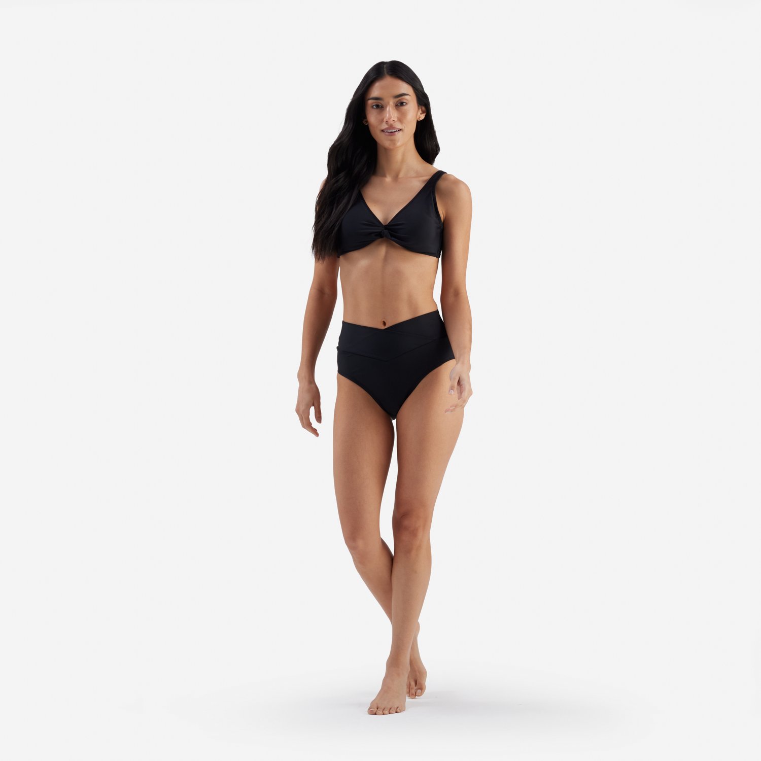 Freely Women's Solid V-Front High Waisted Swim Briefs                                                                            - view number 2