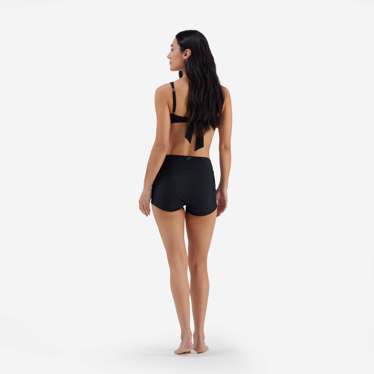 Freely Women's Solid Banded High Waisted Swim Boy ShortsÂ  - view number 3