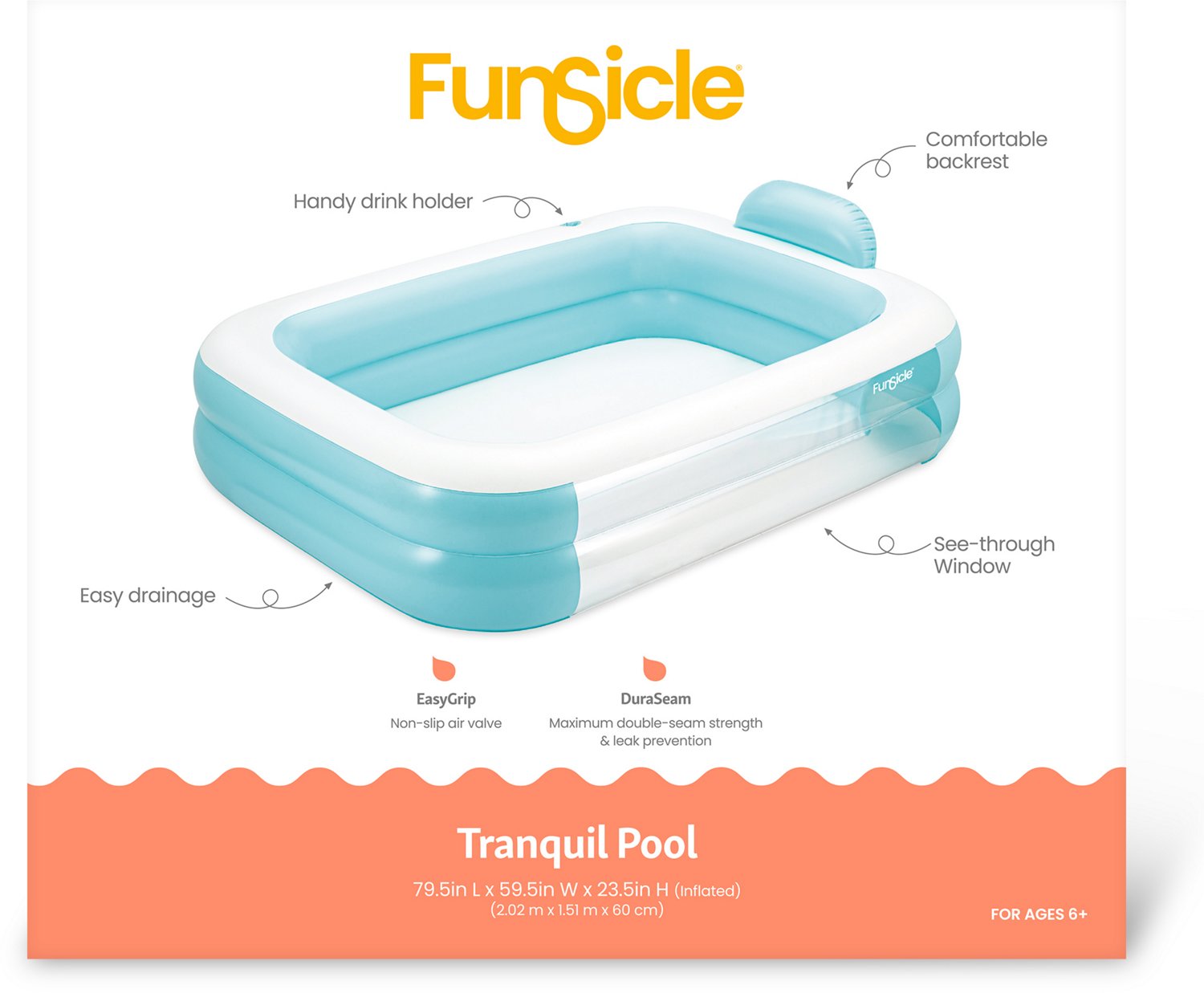 Funsicle Tranquil 6 ft Inflatable Pool