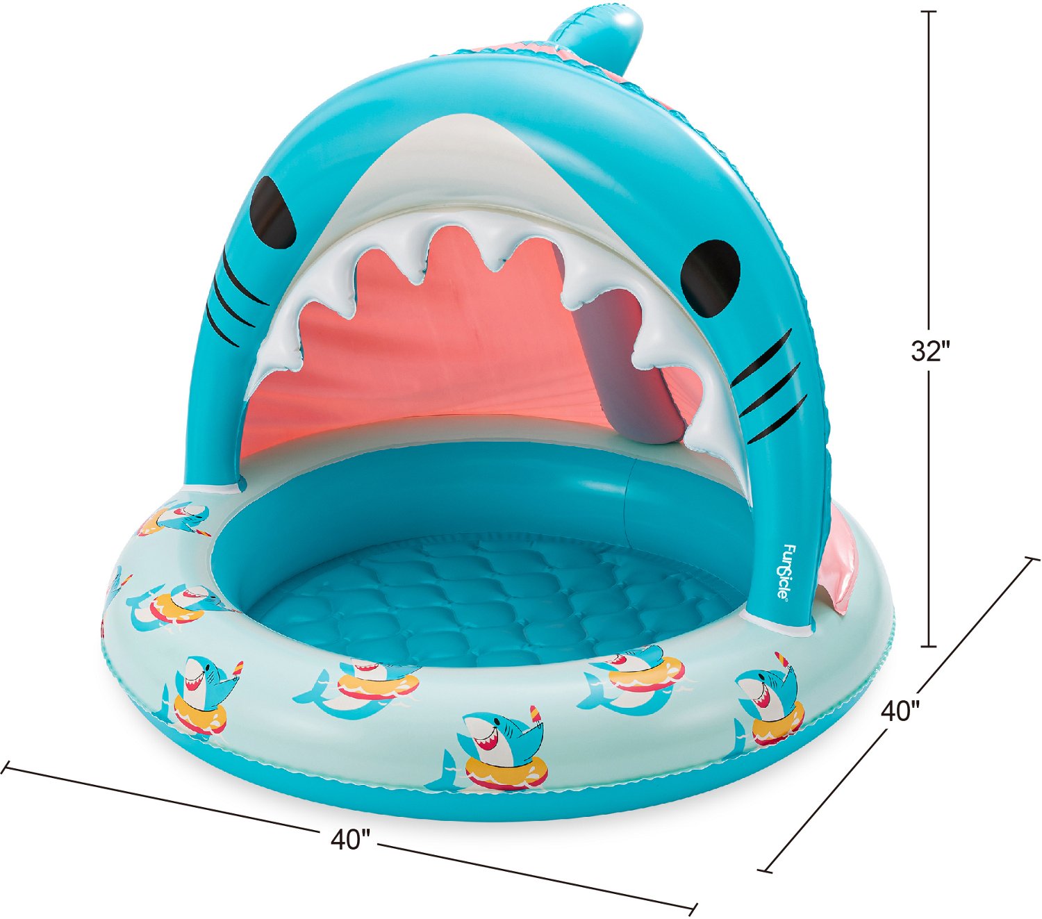 Funsicle Smiley Shark 3.3 ft Inflatable Shaded Pool - view number 2