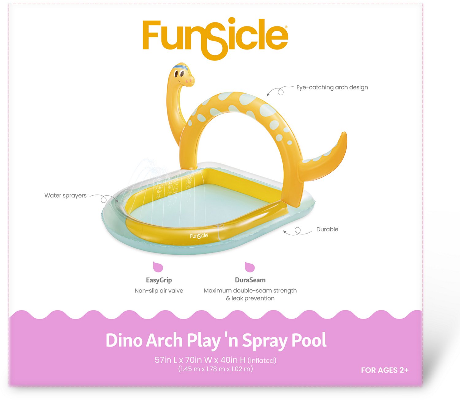 Funsicle Dino Arch Play 'n Spray 4.7 ft Inflatable Pool                                                                          - view number 5