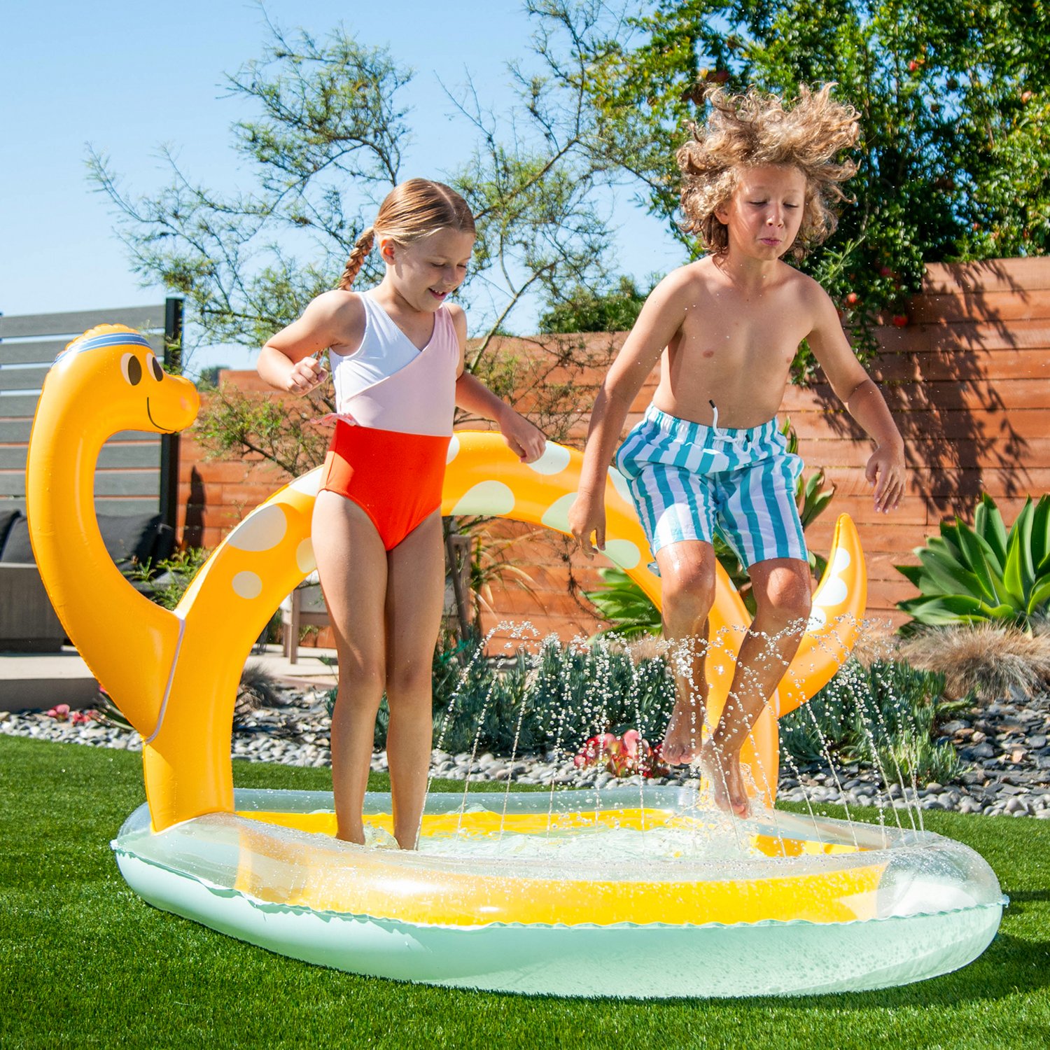 Funsicle Dino Arch Play 'n Spray 4.7 ft Inflatable Pool