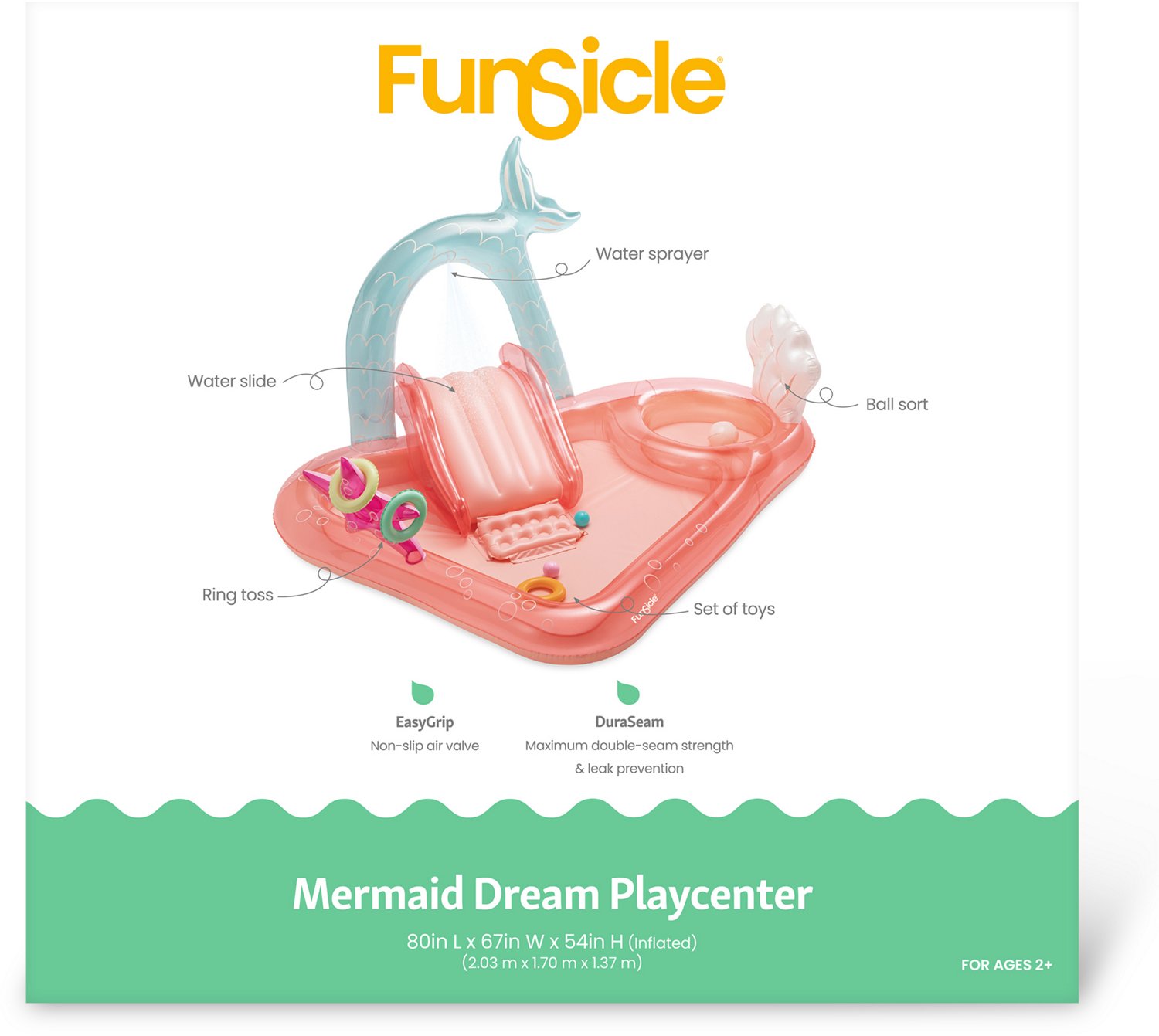 Funsicle Mermaid Dream Playcenter 6.6 ft Inflatable Pool                                                                         - view number 5