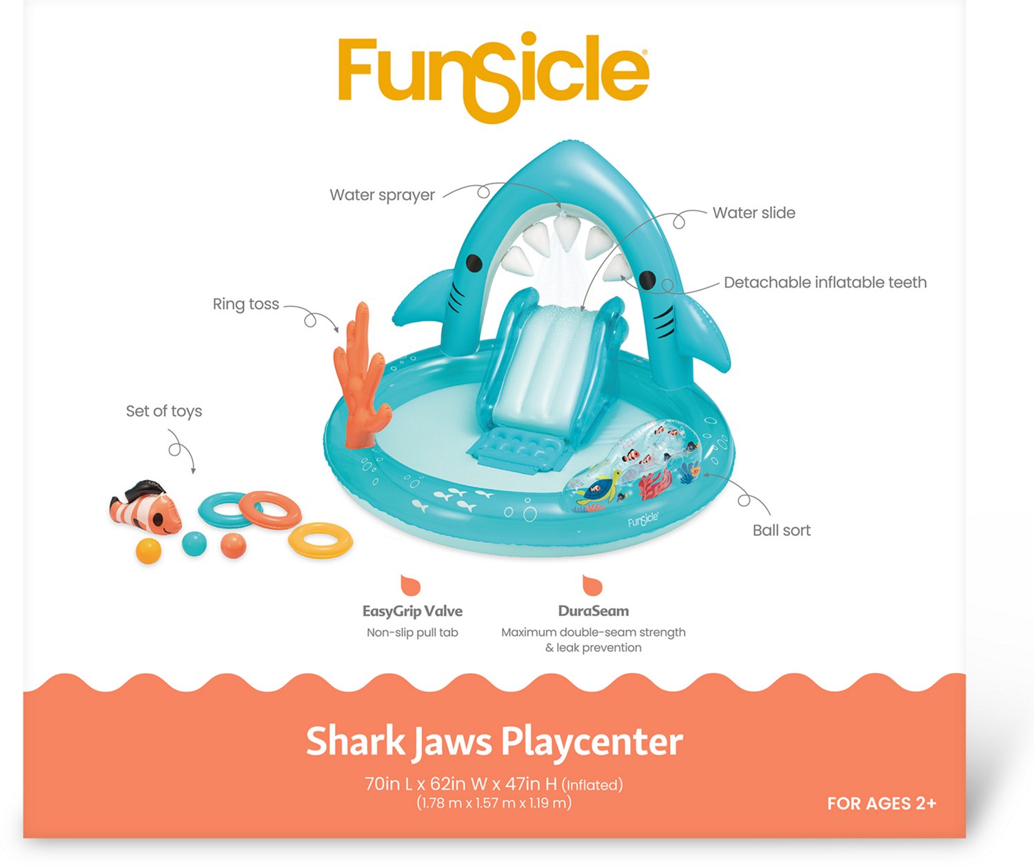 Funsicle Shark Jaws Playcenter 5.8 ft Inflatable Pool - view number 6