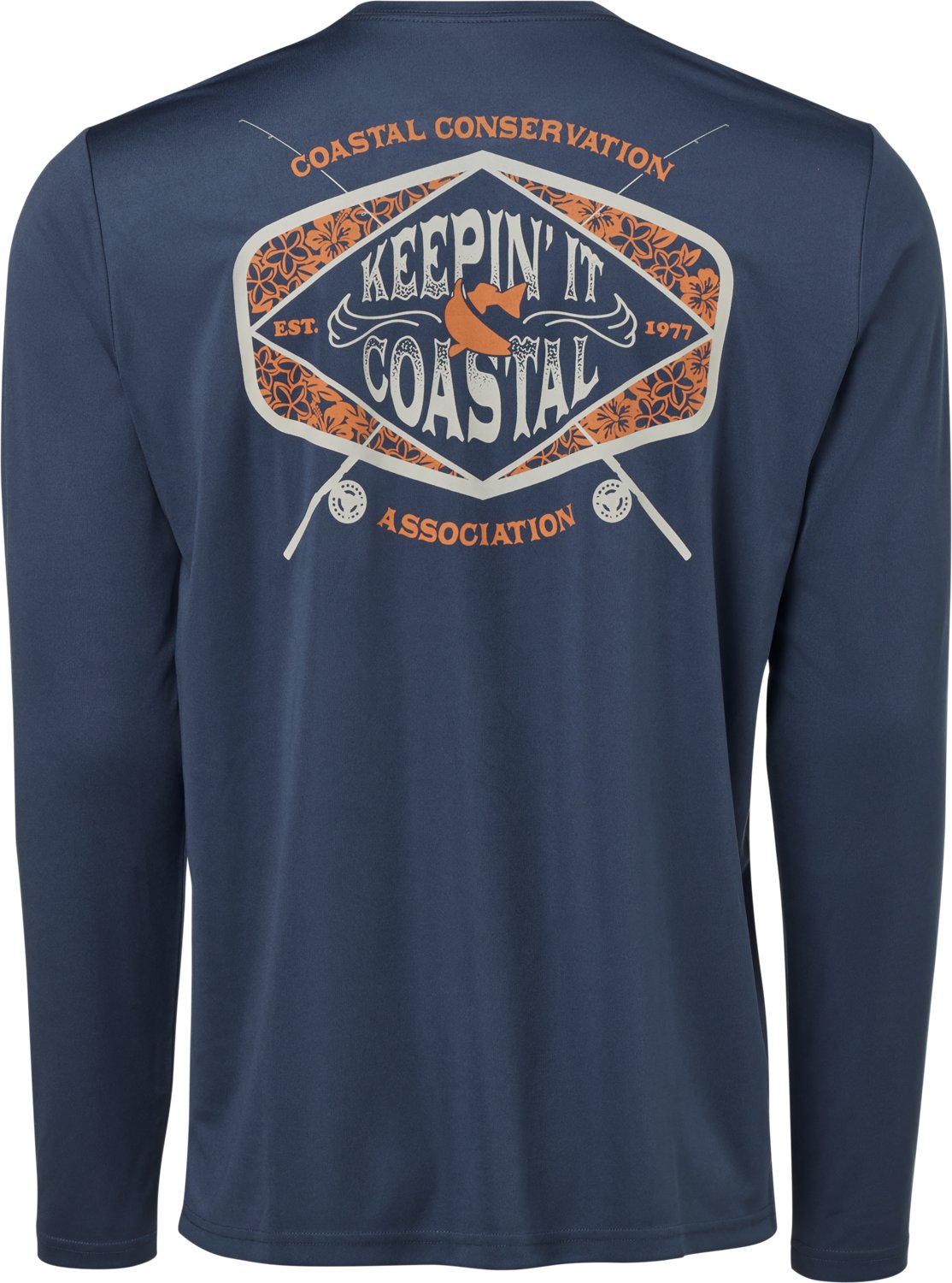 CCA Men's Keepin' It Coastal Fishing Rods Long Sleeve Performance T-shirt