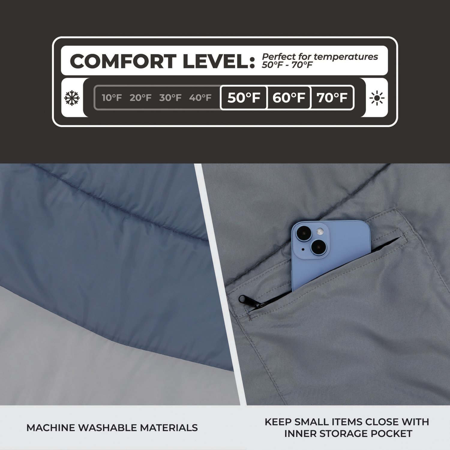 CORE Equipment 50F Rectangle Sleeping Bag - view number 3