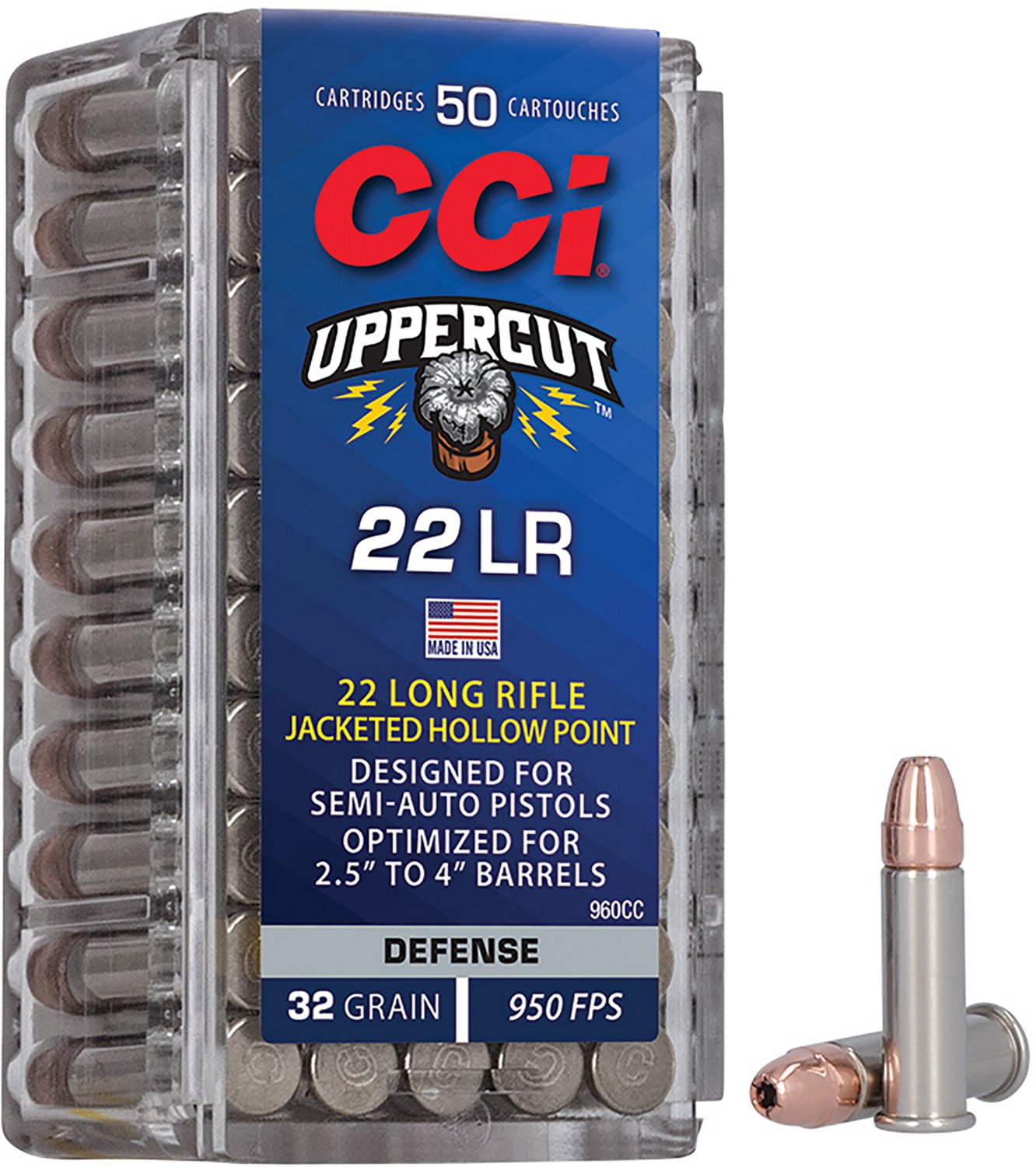 CCI Uppercut .22 LR 32-Grain PHP Ammunition - 50 Rounds